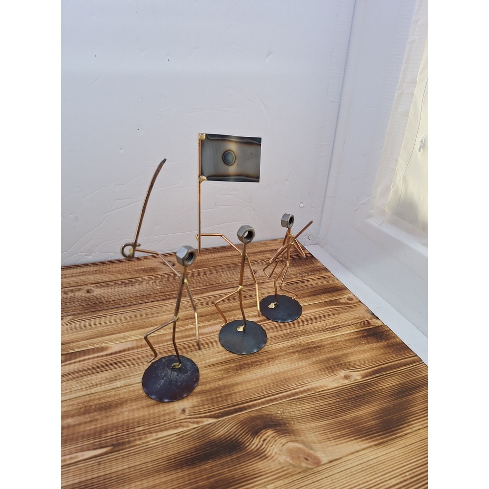 Revolutionary War Bronze‎ Metal Art 3 Piece Set Figurine 4-8" Tall USA Made